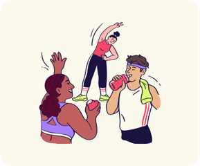 A person training with a personal trainer at the gym.